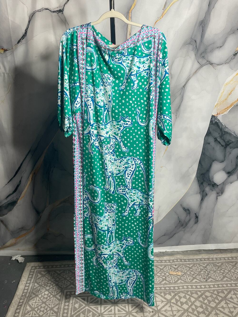 Lilly Pulitzer Silva On The Prowl Maxi Dress in Emerald Isle Sz.4
